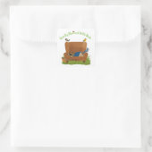 Stilletjes geobsedeerd door vogels vierkante sticker (Tas)