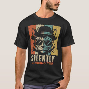 Stilletjes over je oordelende Retro koele kat T-shirt