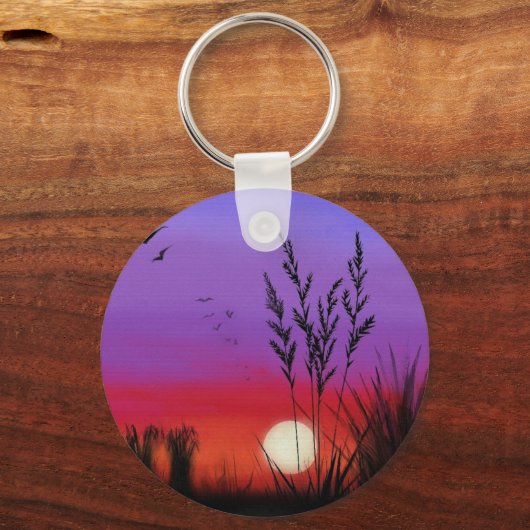 stilletjes - Waterverf kunst Sleutelhanger (Voorkant)