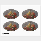  stilleven-aardbeien fruitland ovale sticker (Vel)