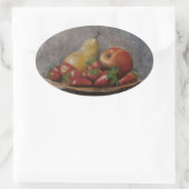  stilleven-aardbeien fruitland ovale sticker (Tas)