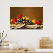 Stilleven, Appels, Druiven, Barton Stone Hays Poster (Keuken)