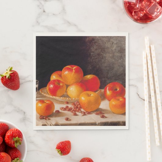 Stilleven, appels en kastanjes servet (Insitu)