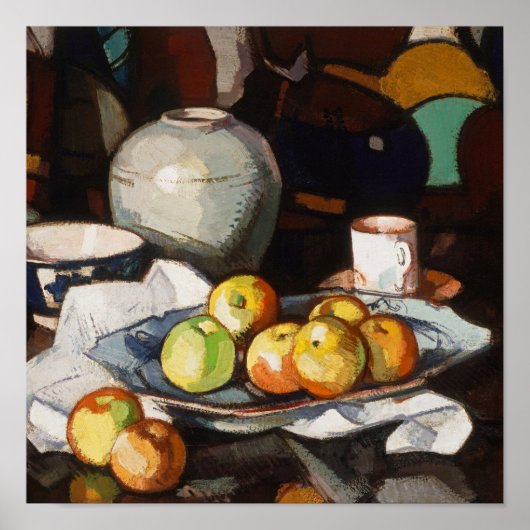 Stilleven, appels en kruik | Samuel John Peploe Poster (Voorkant)