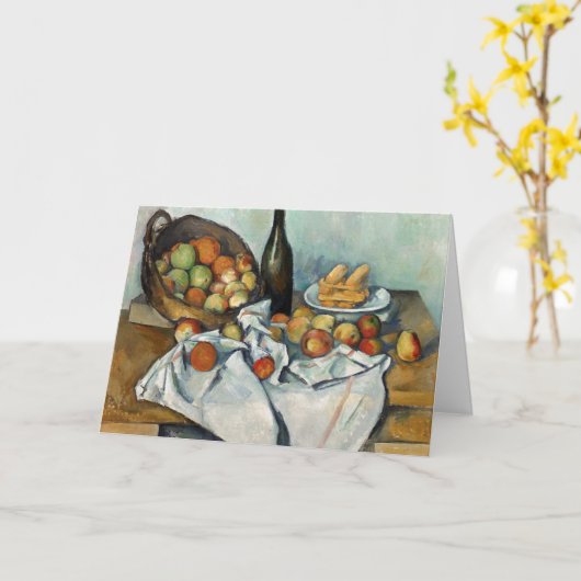 Stilleven Apples Basket Cezanne Painting Art Kaart (Gele Bloem)