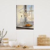 Stilleven Arrangement op een vensterbank Poster (Keuken)