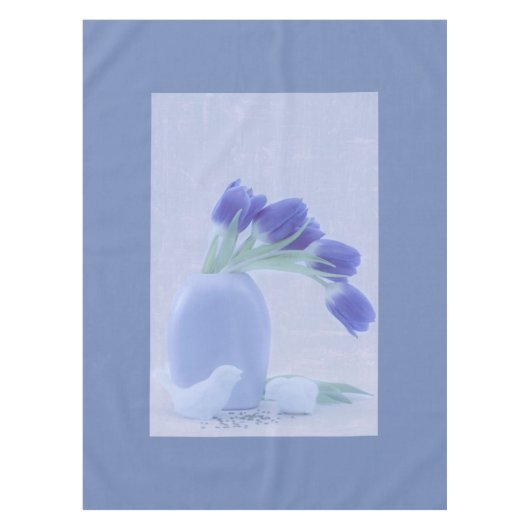 Stilleven Blauwe Tulpen Tafelkleed (Voorkant)