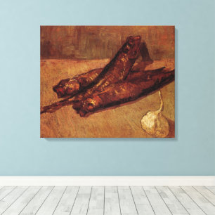 Stilleven Bloaters en Knoflook door Vincent van Go Canvas Afdruk