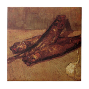 Stilleven Bloaters en Knoflook van Vincent van Gog Tegeltje