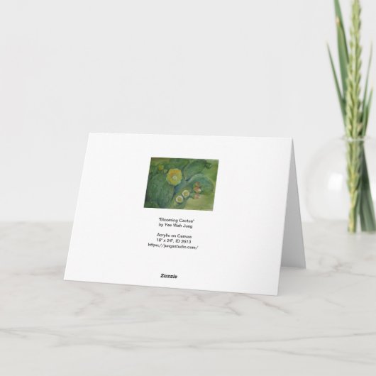 Stilleven - bloeiende cactus kaart (Achterkant)