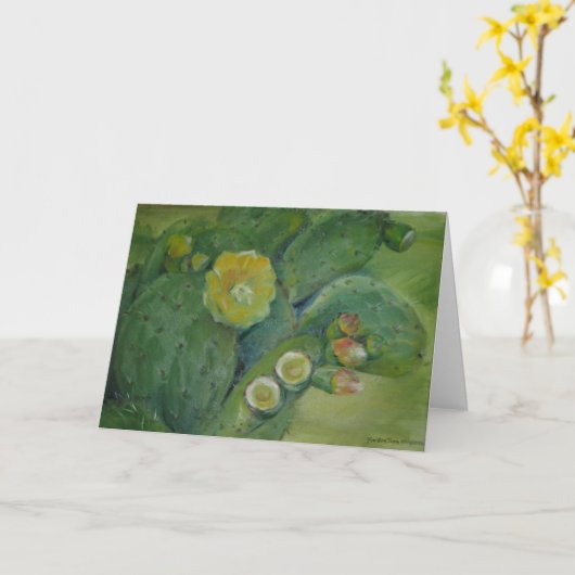 Stilleven - bloeiende cactus kaart (Gele Bloem)