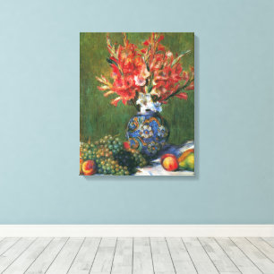 Stilleven Bloemen en Fruit van Pierre Renoir Canvas Afdruk