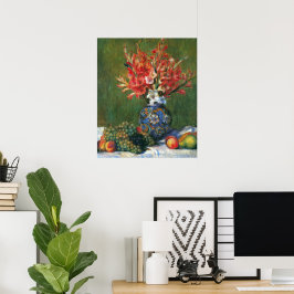 Stilleven Bloemen en Fruit van Pierre Renoir Poster