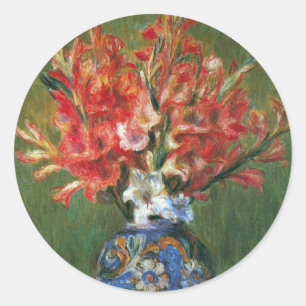 Stilleven Bloemen en Fruit van Pierre Renoir Ronde Sticker