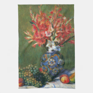 Stilleven Bloemen en Fruit van Pierre Renoir Theedoek