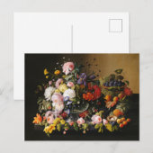 Stilleven bloemen en fruit van Severin Roesen Briefkaart (Voorkant / Achterkant)