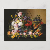 Stilleven bloemen en fruit van Severin Roesen Briefkaart (Voorkant)