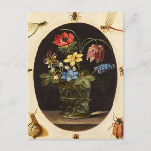 Stilleven Bloemen en Insecten door Clara Peeters P Briefkaart