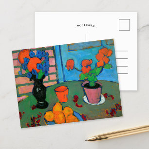 Stilleven Bloemen en Sinaasappels   von Jawlensky Briefkaart
