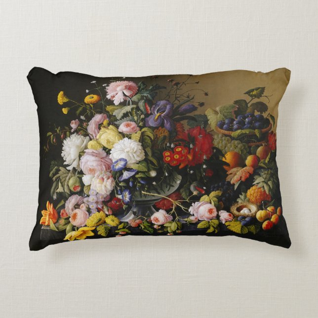  stilleven bloemen en vruchten accent kussen (Voorkant)