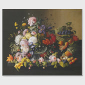  stilleven bloemen en vruchten cadeaupapier (Vlak)