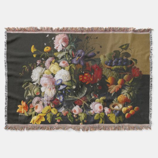 stilleven bloemen en vruchten deken (Voorkant)