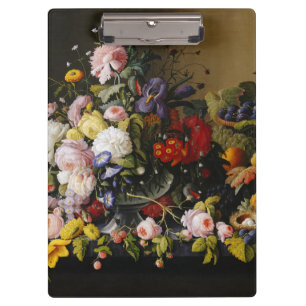 stilleven bloemen en vruchten klembord