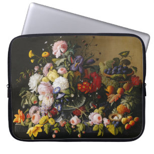 stilleven bloemen en vruchten laptop sleeve