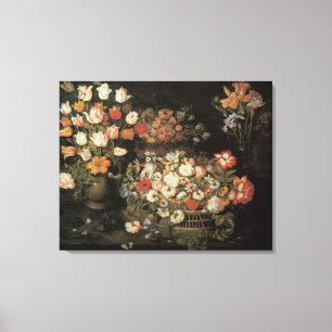Stilleven bloemen,  Floral Baroque Canvas Afdruk