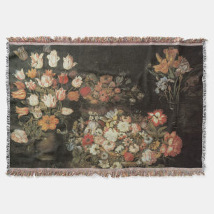 Stilleven bloemen,  Floral Baroque Deken