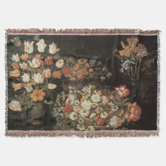 Stilleven bloemen,  Floral Baroque Deken (Voorkant)