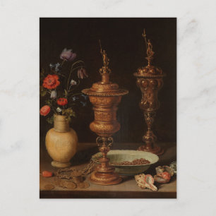 Stilleven bloemen, Gilt Goblet door Clara Peeters  Briefkaart
