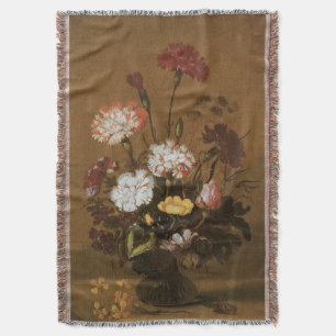 Stilleven Bloemen in Vaas, Vintage Barok Deken