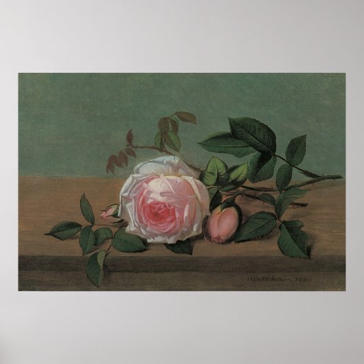 Stilleven Bloemen op een Richel door Otto Ottesen Poster (Voorkant)