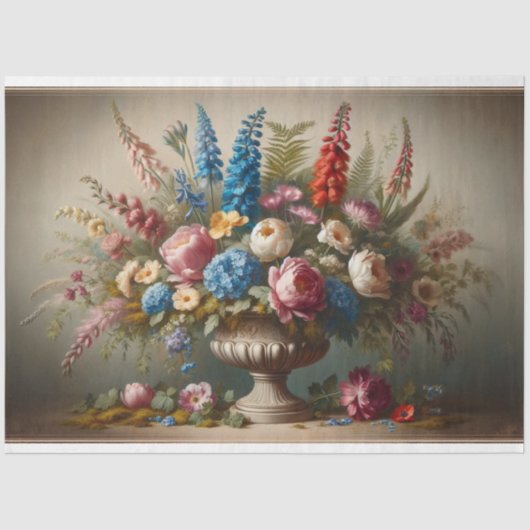 Stilleven bloemenurn decoupage tissuepapier (Voorkant)