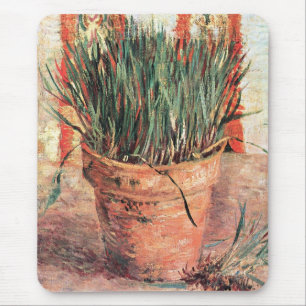 Stilleven Bloempot met Bieslook door Vincent van G Muismat