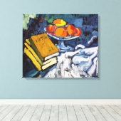 Stilleven Boeken en Bowl | Maurice de Vlaminck | Canvas Afdruk (Insitu (Houten vloer))