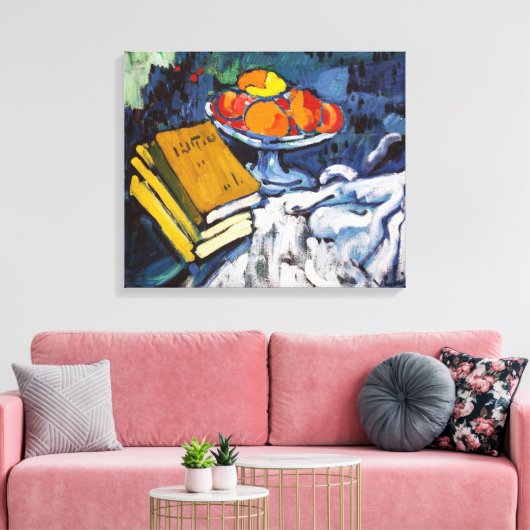 Stilleven Boeken en Bowl | Maurice de Vlaminck | Canvas Afdruk (Insitu (Woonkamer))