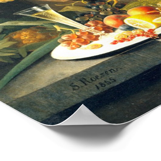 Stilleven: fruit 1855 van Severin Roesen - Poster (Hoek)