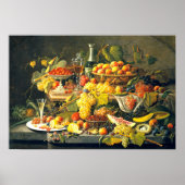 Stilleven: fruit 1855 van Severin Roesen - Poster (Voorkant)