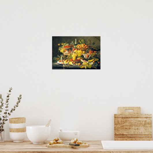 Stilleven: fruit 1855 van Severin Roesen - Poster (Keuken)