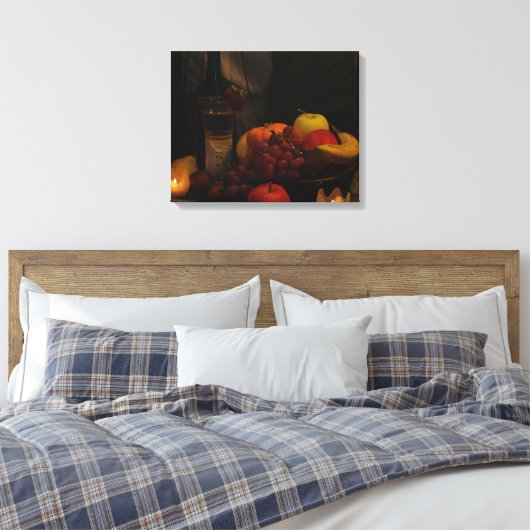 Stilleven / fruit en wijn canvas afdruk (Insitu (Slaapkamer))