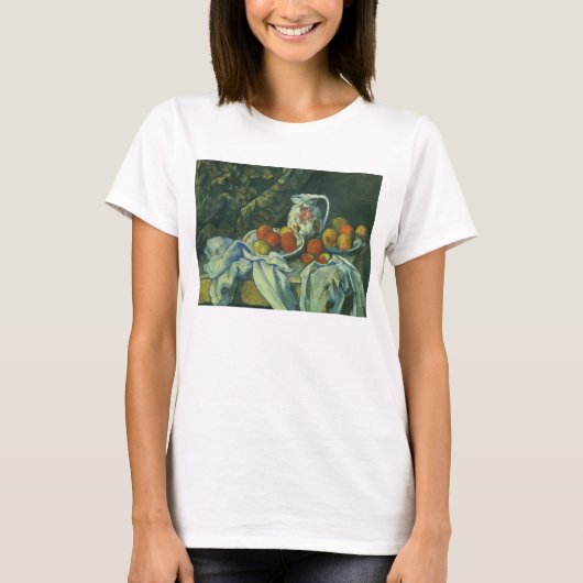 Stilleven, gordijn en kan door Paul Cezanne T-shirt (Voorkant)