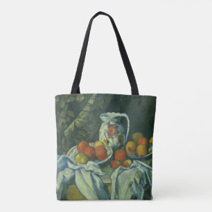 Stilleven, gordijn en kan door Paul Cezanne Tote Bag