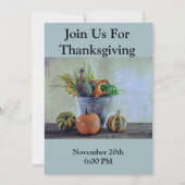 Stilleven herfst met pompoenen, bloemen kaart (Voorkant)