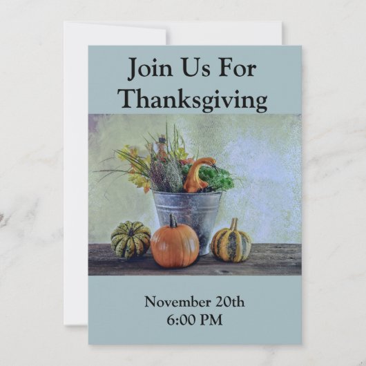 Stilleven herfst met pompoenen, bloemen kaart (Voorkant)