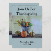 Stilleven herfst met pompoenen, bloemen kaart (Voorkant / Achterkant)