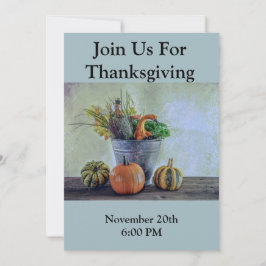 Stilleven herfst met pompoenen, bloemen kaart