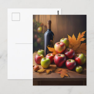 Stilleven, herfstbladeren, briefkaart