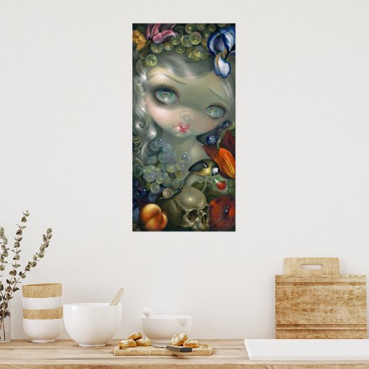 Stilleven I: Slak en Schedel ART PRINT leven nog s (Keuken)